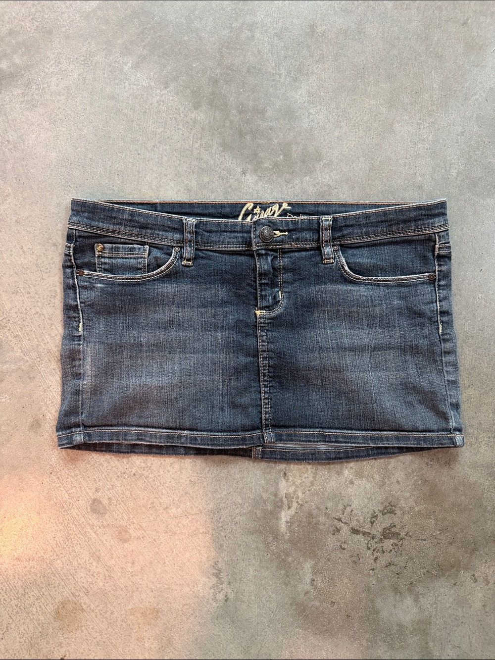 2000s Vintage Garage Blue Denim Mini Skirt